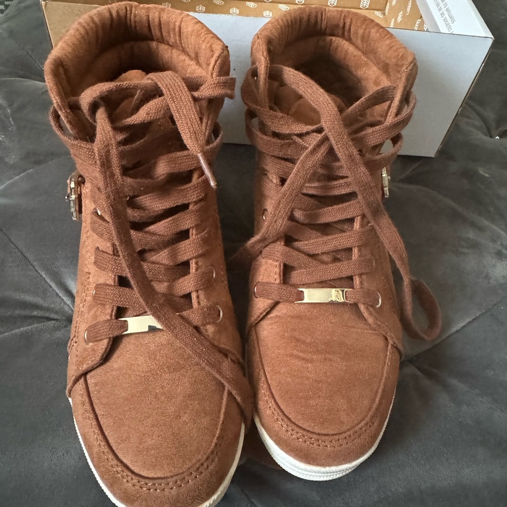 Call It Spring Brown High-Top Sneakers